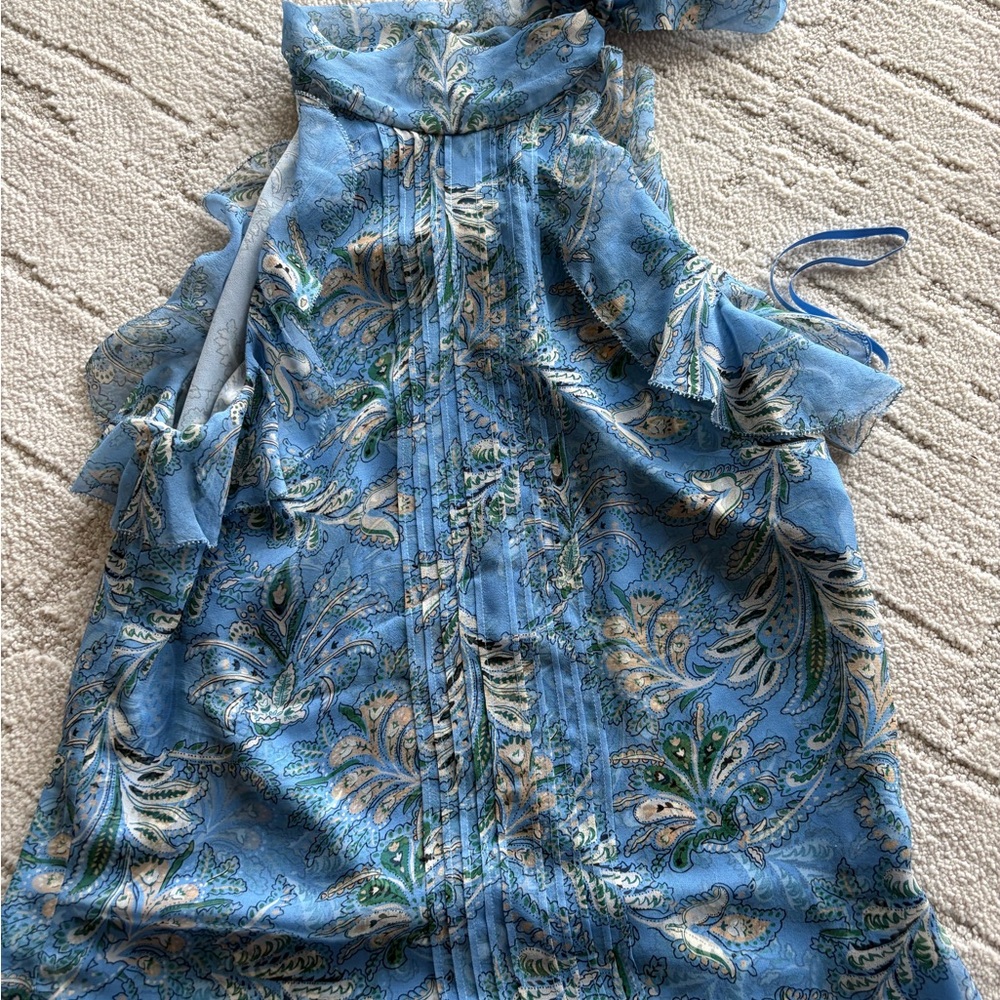 Veronica Beard Blue Paisley Top